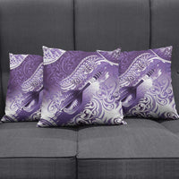 Personalised New Zealand Aotearoa Darts Masters Pillow Cover Maori Art Tattoo with Tribal Dart Symbol Purple - Polynesian Pride