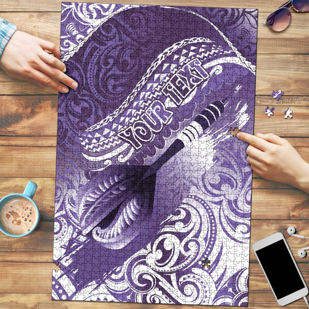 Personalised New Zealand Aotearoa Darts Masters Puzzle Maori Art Tattoo with Tribal Dart Symbol Purple - Polynesian Pride