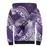 Personalised New Zealand Aotearoa Darts Masters Sherpa Hoodie Maori Art Tattoo with Tribal Dart Symbol Purple - Polynesian Pride