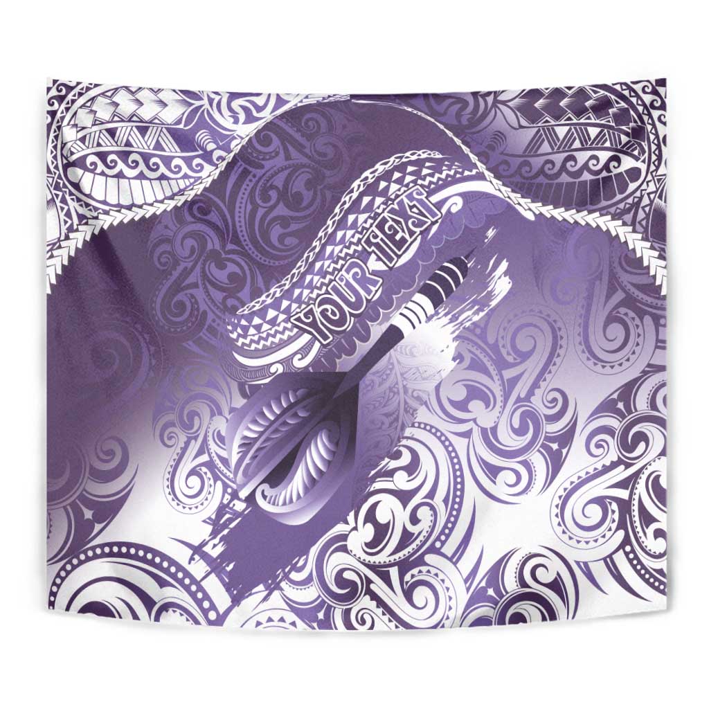 Personalised New Zealand Aotearoa Darts Masters Tapestry Maori Art Tattoo with Tribal Dart Symbol Purple - Polynesian Pride