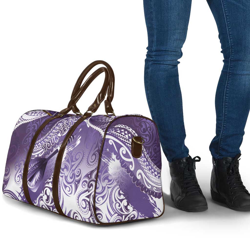 Personalised New Zealand Aotearoa Darts Masters Travel Bag Maori Art Tattoo with Tribal Dart Symbol Purple - Polynesian Pride