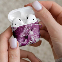 Personalised New Zealand Aotearoa Darts Masters AirPods Case Maori Art Tattoo with Tribal Dart Symbol Pink - Polynesian Pride