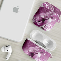 Personalised New Zealand Aotearoa Darts Masters AirPods Case Maori Art Tattoo with Tribal Dart Symbol Pink - Polynesian Pride