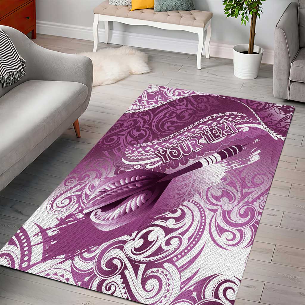 Personalised New Zealand Aotearoa Darts Masters Area Rug Maori Art Tattoo with Tribal Dart Symbol Pink - Polynesian Pride