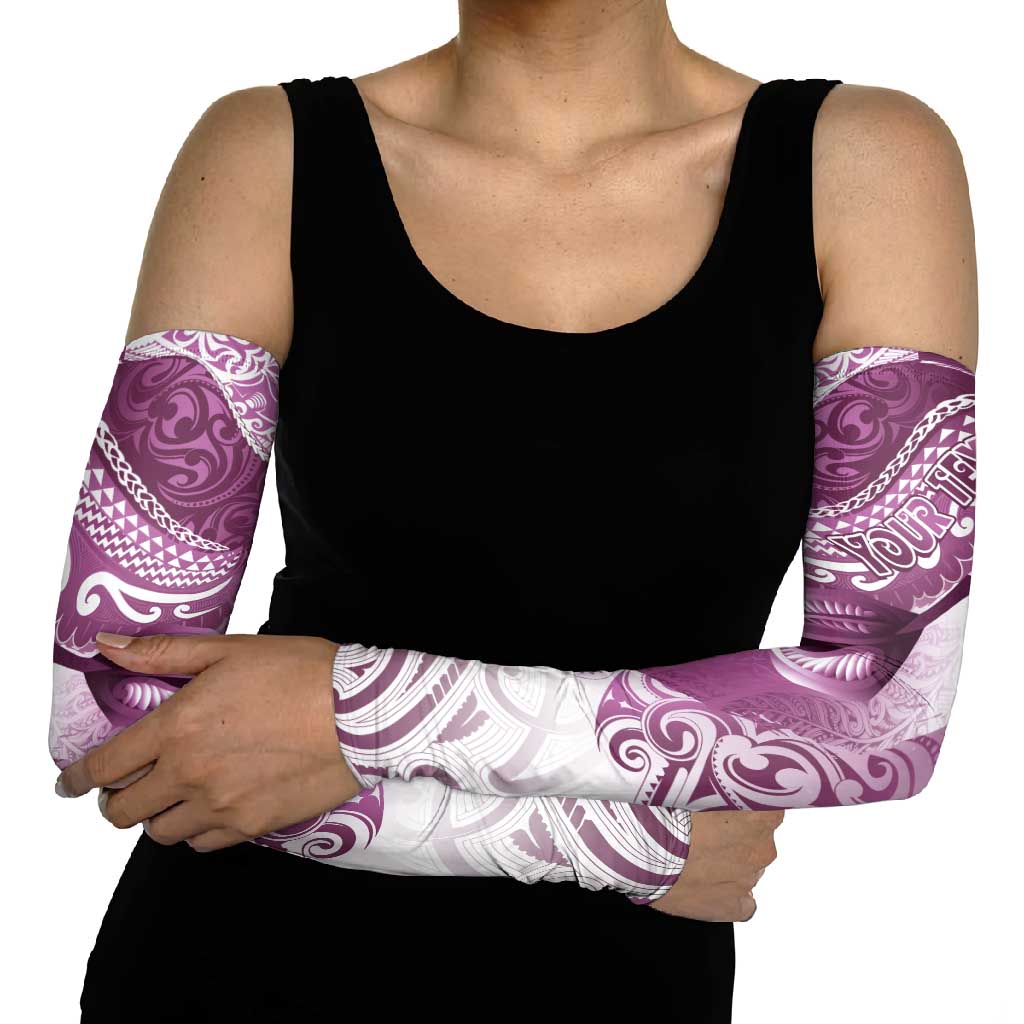 Personalised New Zealand Aotearoa Darts Masters Arm Sleeves Maori Art Tattoo with Tribal Dart Symbol Pink - Polynesian Pride