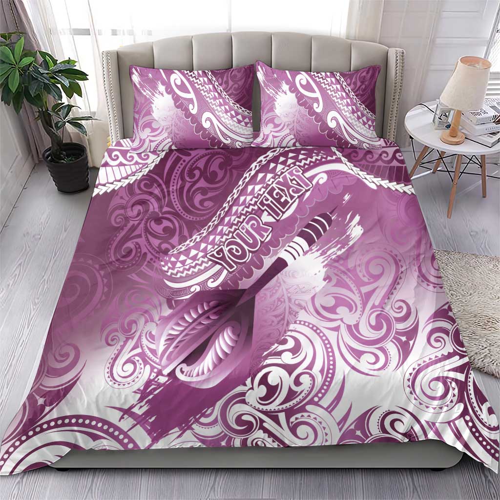 Personalised New Zealand Aotearoa Darts Masters Bedding Set Maori Art Tattoo with Tribal Dart Symbol Pink - Polynesian Pride