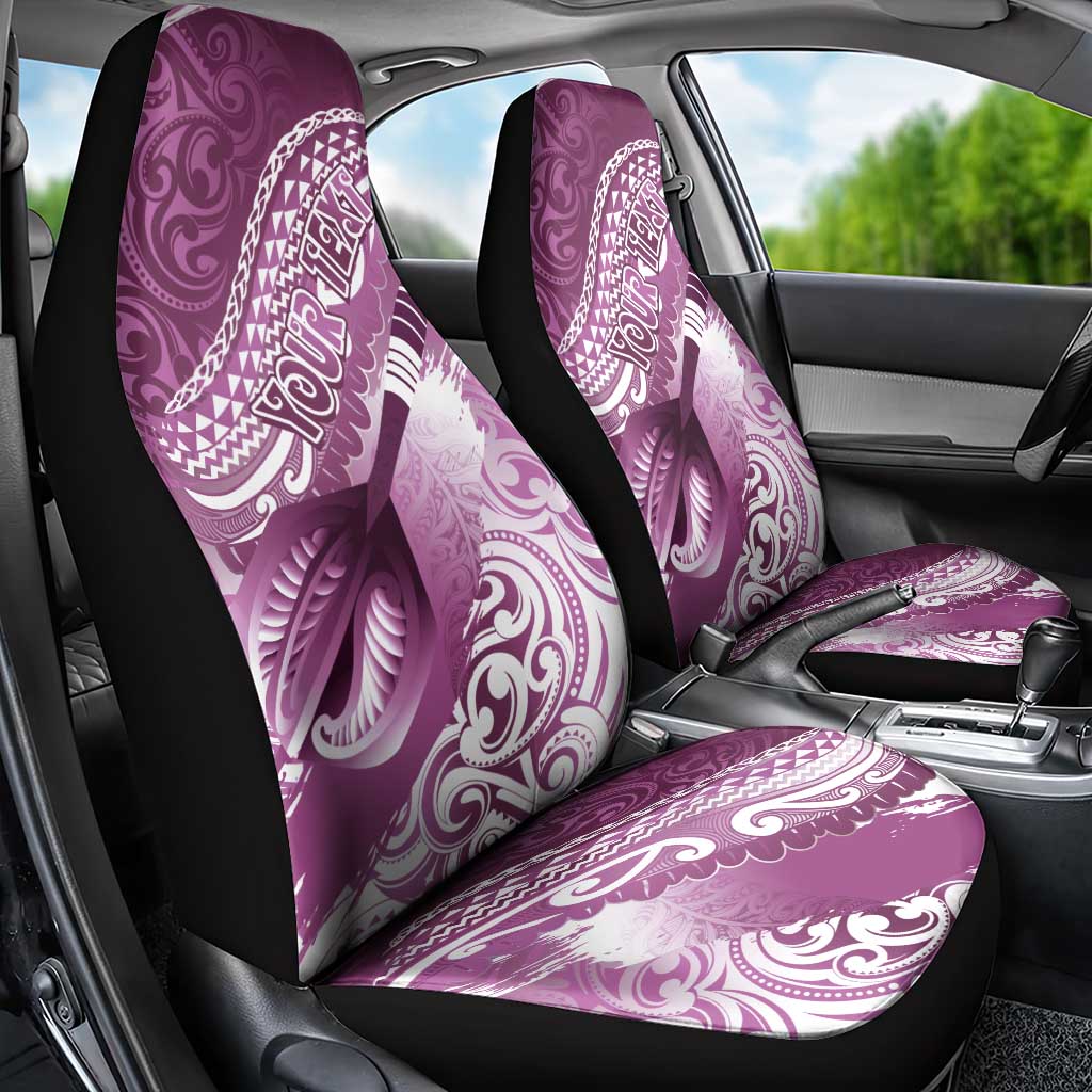 Personalised New Zealand Aotearoa Darts Masters Car Seat Cover Maori Art Tattoo with Tribal Dart Symbol Pink - Polynesian Pride