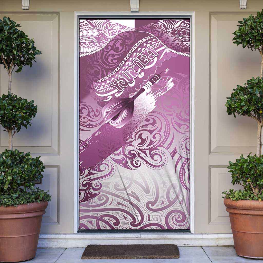 Personalised New Zealand Aotearoa Darts Masters Door Cover Maori Art Tattoo with Tribal Dart Symbol Pink - Polynesian Pride