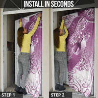 Personalised New Zealand Aotearoa Darts Masters Door Cover Maori Art Tattoo with Tribal Dart Symbol Pink - Polynesian Pride