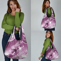 Personalised New Zealand Aotearoa Darts Masters Grocery Bag Maori Art Tattoo with Tribal Dart Symbol Pink - Polynesian Pride