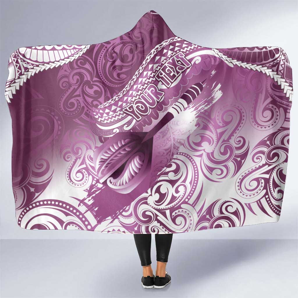 Personalised New Zealand Aotearoa Darts Masters Hooded Blanket Maori Art Tattoo with Tribal Dart Symbol Pink - Polynesian Pride