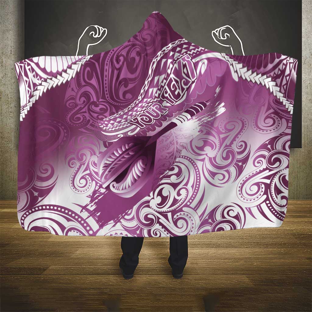 Personalised New Zealand Aotearoa Darts Masters Hooded Blanket Maori Art Tattoo with Tribal Dart Symbol Pink - Polynesian Pride