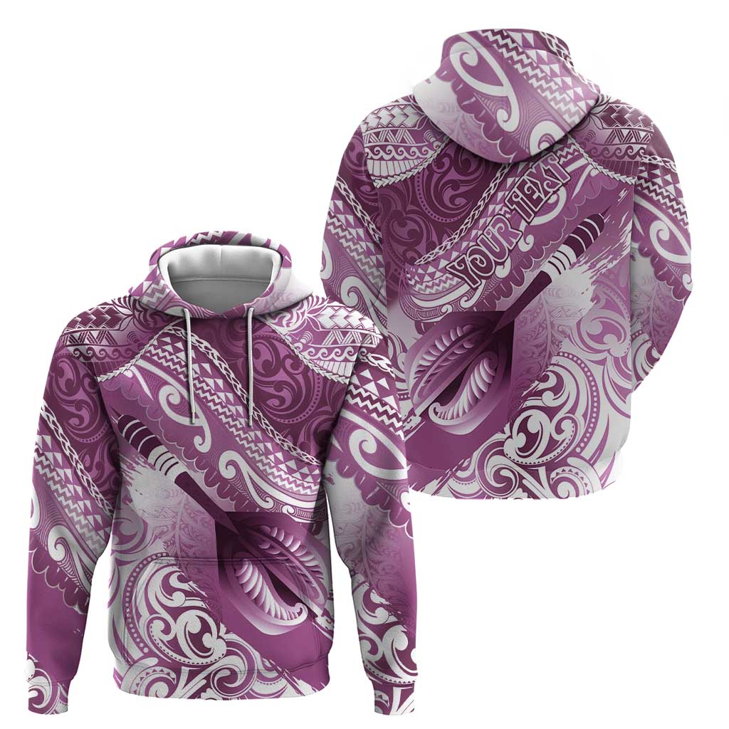 Personalised New Zealand Aotearoa Darts Masters Hoodie Maori Art Tattoo with Tribal Dart Symbol Pink - Polynesian Pride