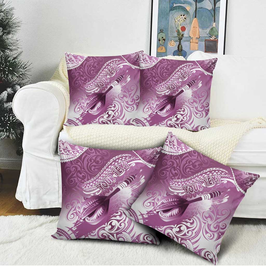 Personalised New Zealand Aotearoa Darts Masters Pillow Cover Maori Art Tattoo with Tribal Dart Symbol Pink - Polynesian Pride