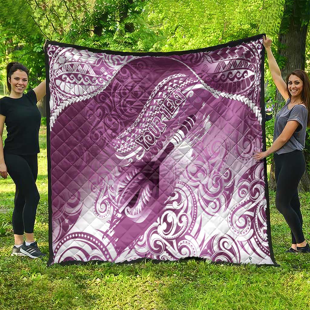Personalised New Zealand Aotearoa Darts Masters Quilt Maori Art Tattoo with Tribal Dart Symbol Pink - Polynesian Pride