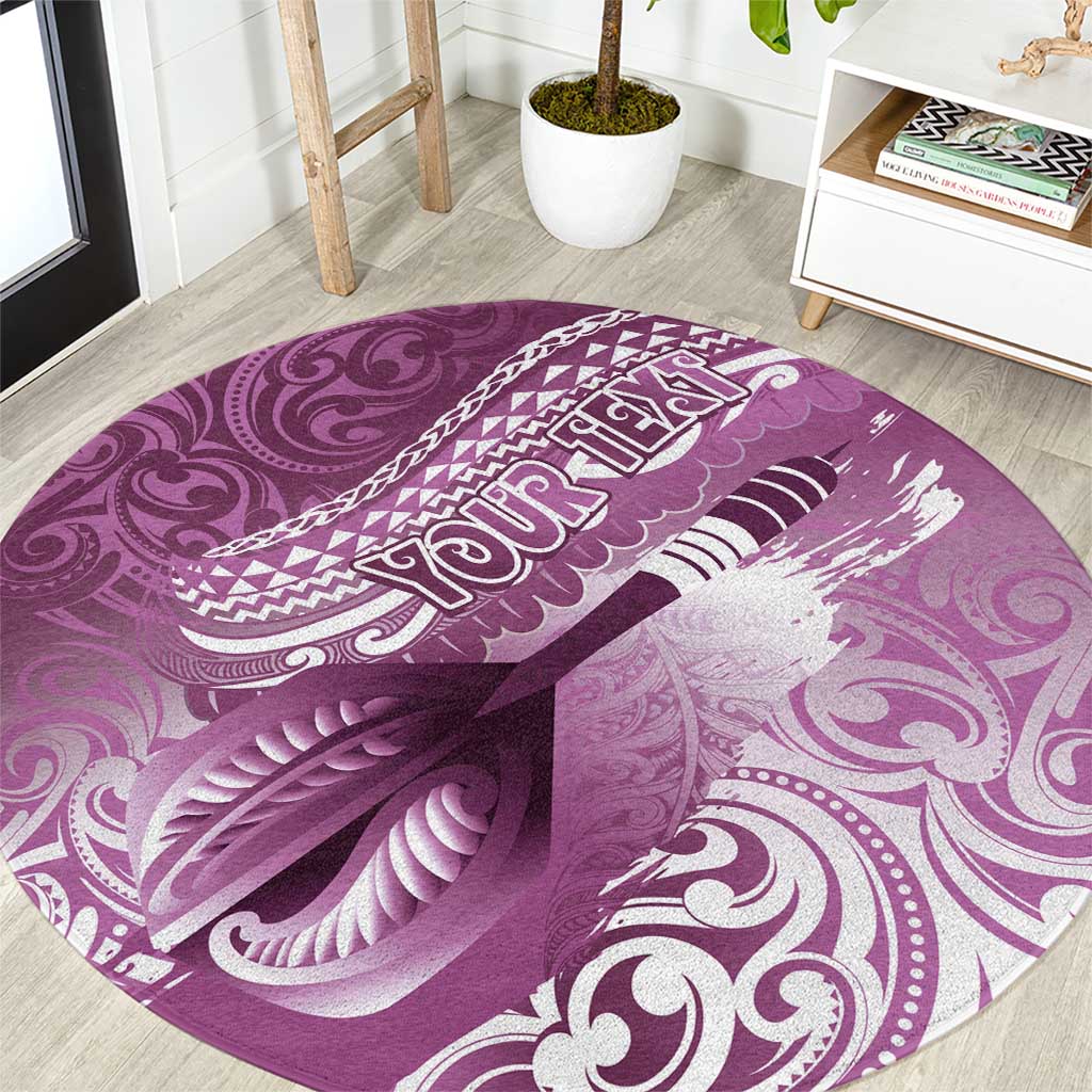 Personalised New Zealand Aotearoa Darts Masters Round Carpet Maori Art Tattoo with Tribal Dart Symbol Pink - Polynesian Pride