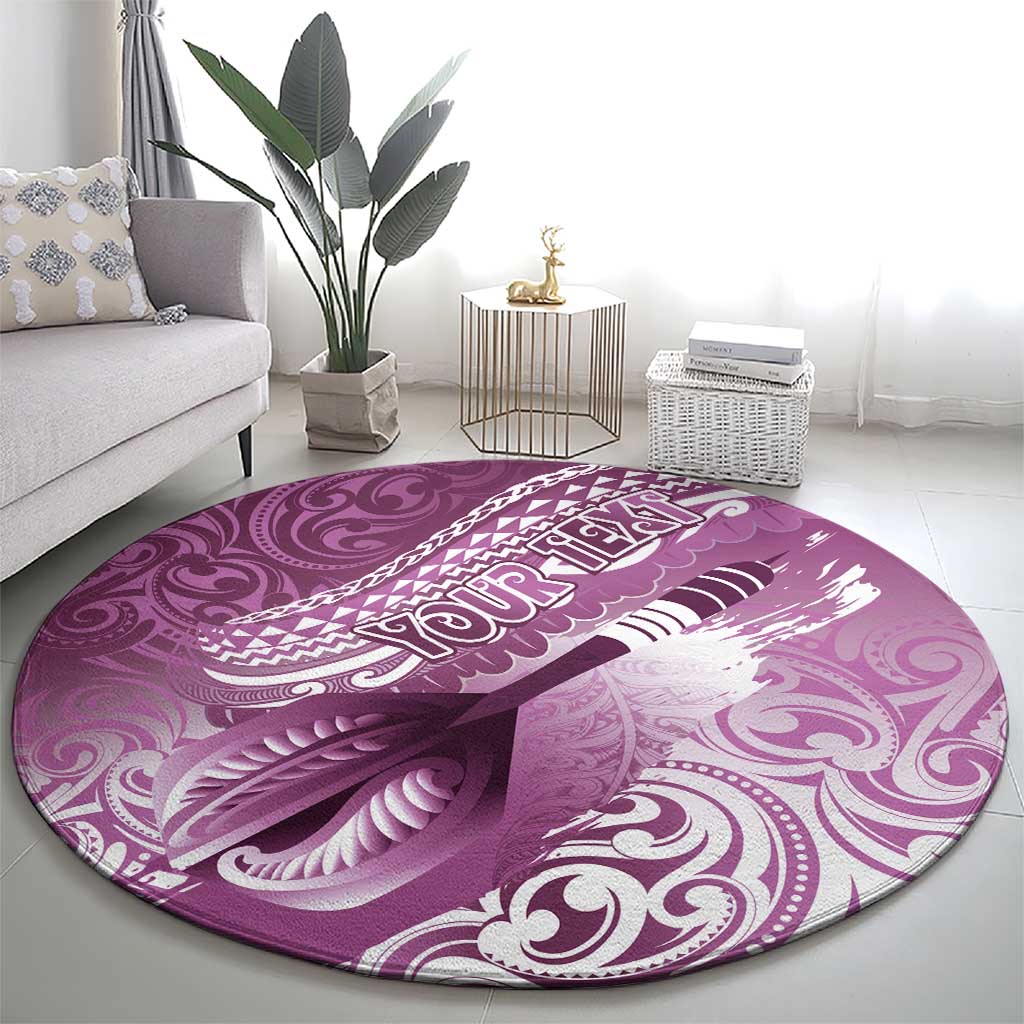 Personalised New Zealand Aotearoa Darts Masters Round Carpet Maori Art Tattoo with Tribal Dart Symbol Pink - Polynesian Pride