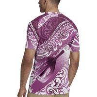 Personalised New Zealand Aotearoa Darts Masters Rugby Jersey Maori Art Tattoo with Tribal Dart Symbol Pink - Polynesian Pride