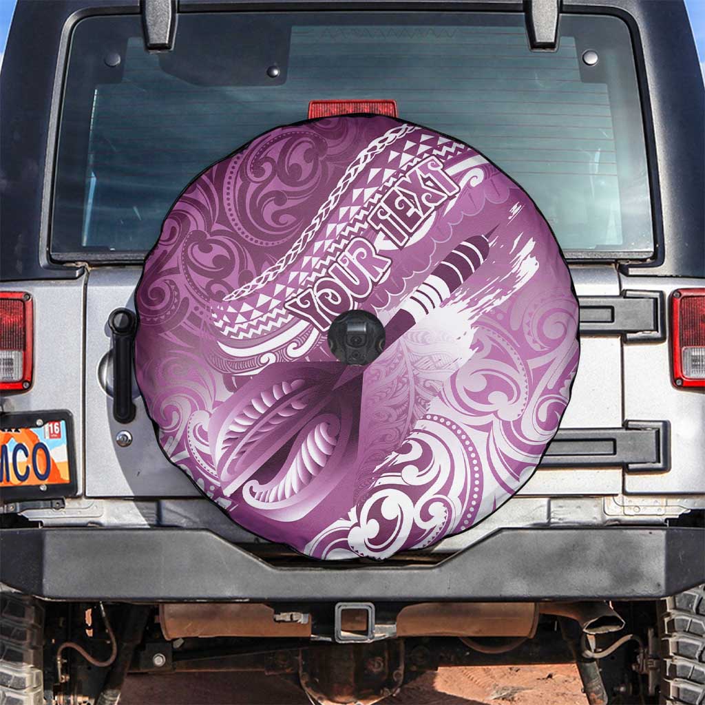 Personalised New Zealand Aotearoa Darts Masters Spare Tire Cover Maori Art Tattoo with Tribal Dart Symbol Pink - Polynesian Pride