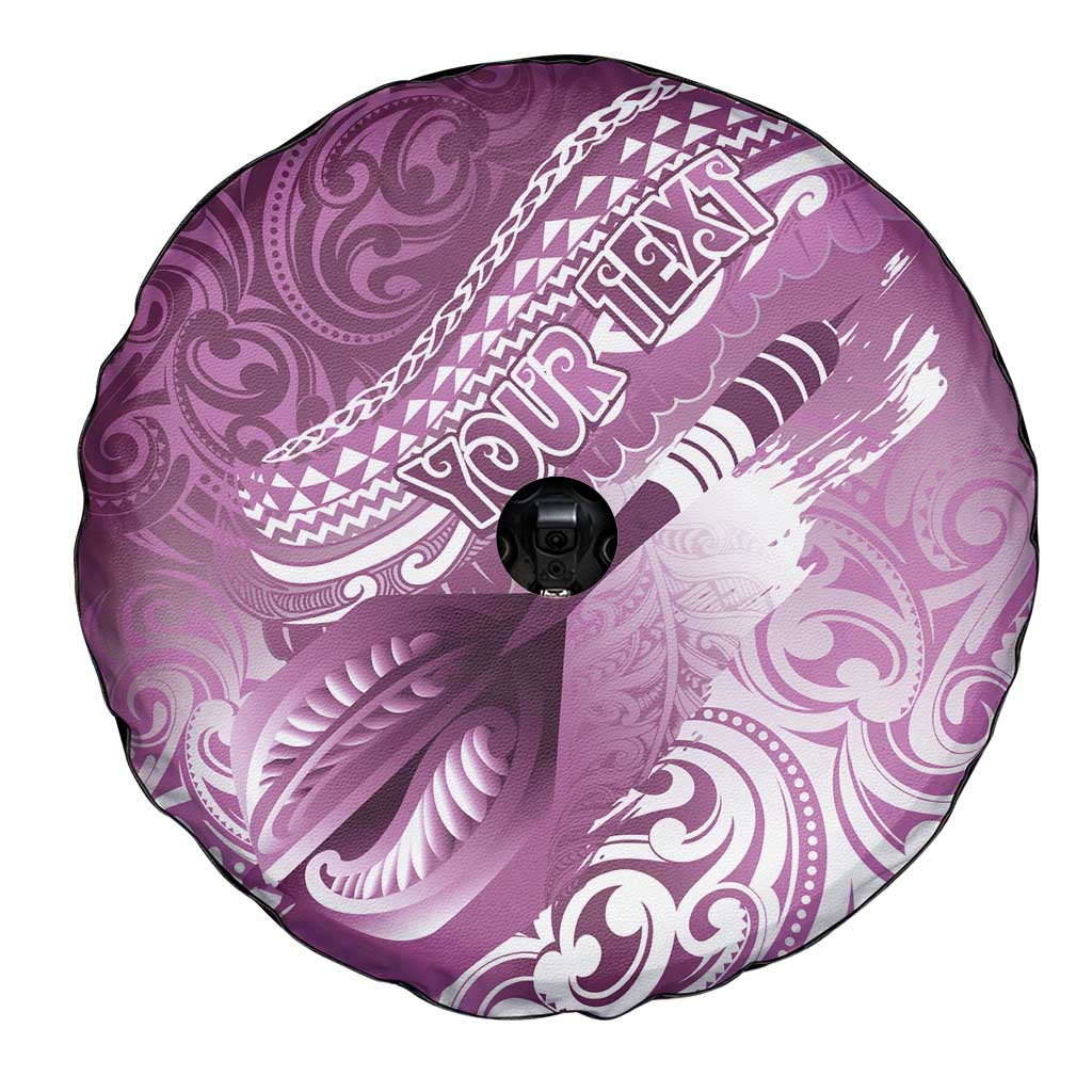 Personalised New Zealand Aotearoa Darts Masters Spare Tire Cover Maori Art Tattoo with Tribal Dart Symbol Pink - Polynesian Pride