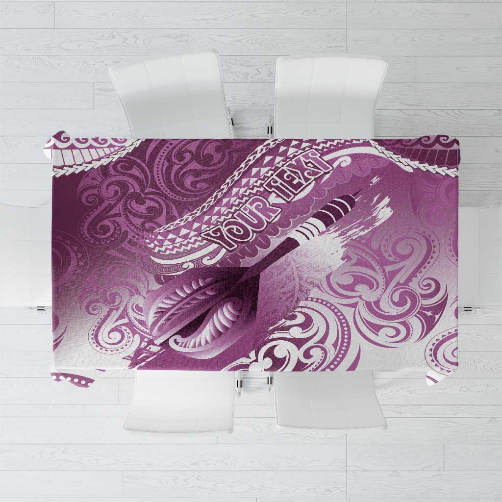 Personalised New Zealand Aotearoa Darts Masters Tablecloth Maori Art Tattoo with Tribal Dart Symbol Pink - Polynesian Pride