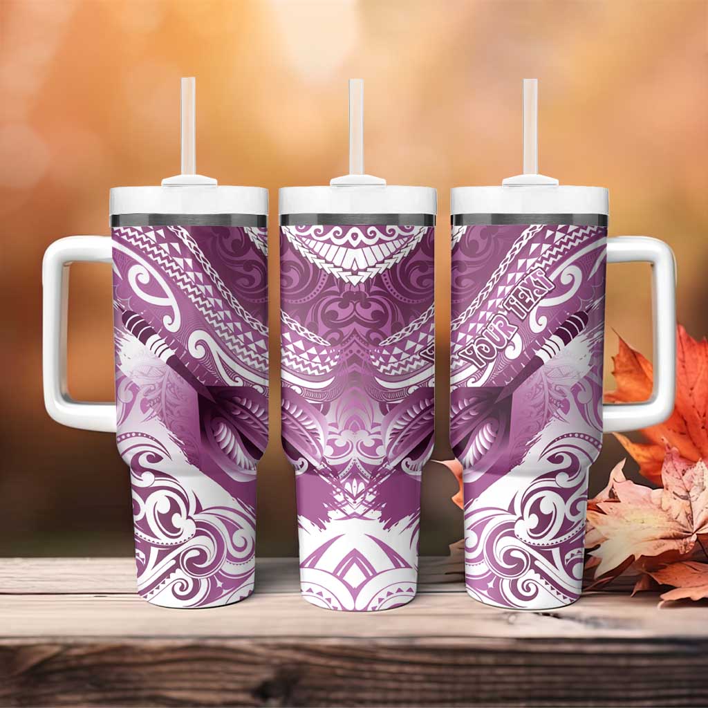 Personalised New Zealand Aotearoa Darts Masters Tumbler With Handle Maori Art Tattoo with Tribal Dart Symbol Pink - Polynesian Pride