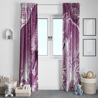 Personalised New Zealand Aotearoa Darts Masters Window Curtain Maori Art Tattoo with Tribal Dart Symbol Pink - Polynesian Pride