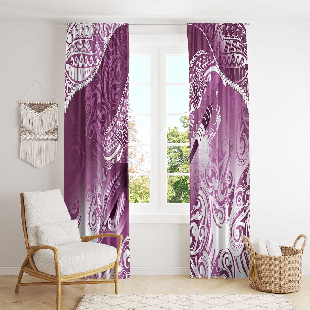 Personalised New Zealand Aotearoa Darts Masters Window Curtain Maori Art Tattoo with Tribal Dart Symbol Pink - Polynesian Pride