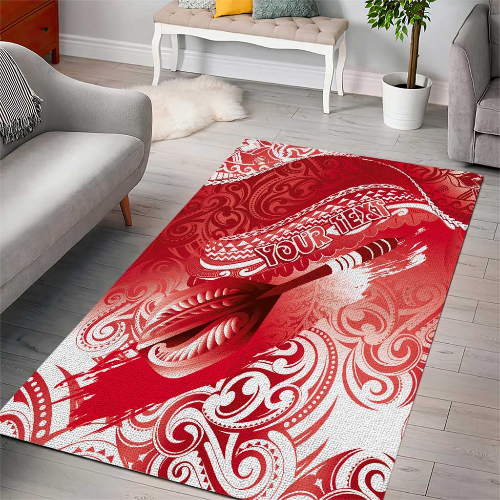 Personalised New Zealand Aotearoa Darts Masters Area Rug Maori Art Tattoo with Tribal Dart Symbol Red - Polynesian Pride