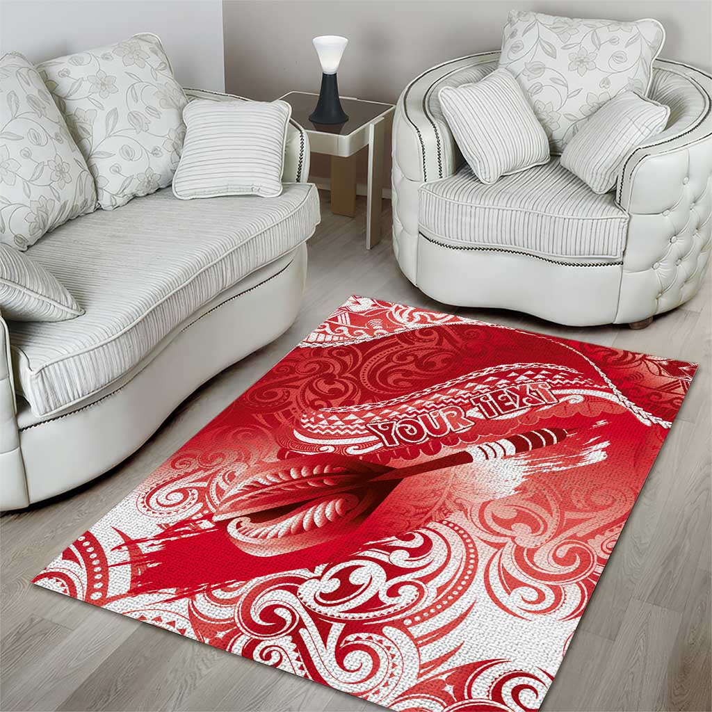 Personalised New Zealand Aotearoa Darts Masters Area Rug Maori Art Tattoo with Tribal Dart Symbol Red - Polynesian Pride