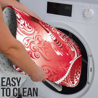 Personalised New Zealand Aotearoa Darts Masters Bathroom Set Maori Art Tattoo with Tribal Dart Symbol Red - Polynesian Pride