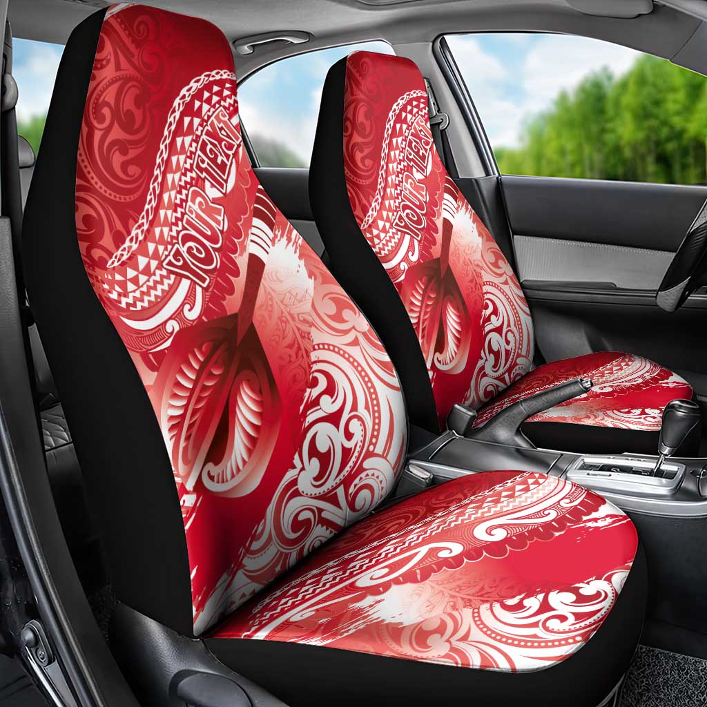 Personalised New Zealand Aotearoa Darts Masters Car Seat Cover Maori Art Tattoo with Tribal Dart Symbol Red - Polynesian Pride