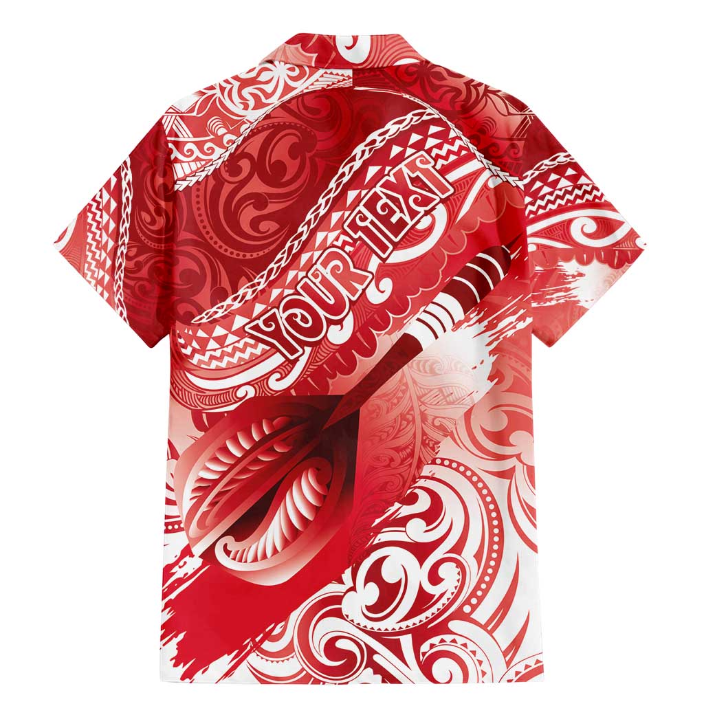 Personalised New Zealand Aotearoa Darts Masters Family Matching Mermaid Dress and Hawaiian Shirt Maori Art Tattoo with Tribal Dart Symbol Red - Polynesian Pride