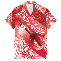 Personalised New Zealand Aotearoa Darts Masters Family Matching Tank Maxi Dress and Hawaiian Shirt Maori Art Tattoo with Tribal Dart Symbol Red - Polynesian Pride