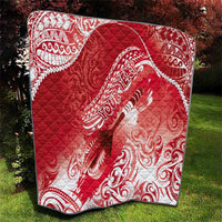 Personalised New Zealand Aotearoa Darts Masters Quilt Maori Art Tattoo with Tribal Dart Symbol Red - Polynesian Pride