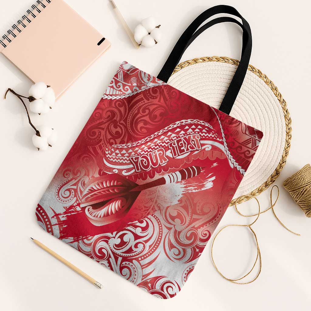 Personalised New Zealand Aotearoa Darts Masters Tote Bag Maori Art Tattoo with Tribal Dart Symbol Red - Polynesian Pride