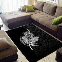New Zealand World Cup 2023 Area Rug Aotearoa Champion Rugby with Silver Fern Maori Ethnic Pattern LT03 - Polynesian Pride