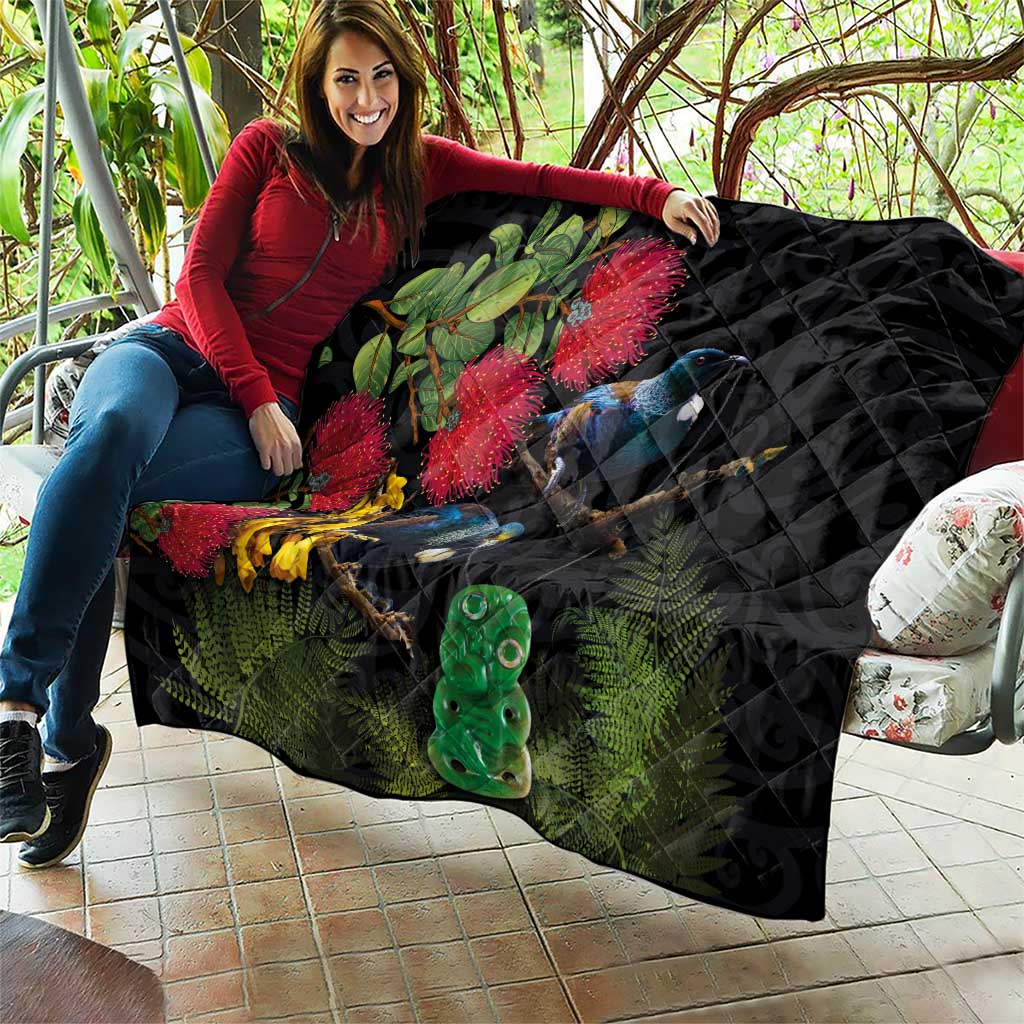 New Zealand Tui Quilt Guardians of the Hei Tiki - Maori Art and Plants LT03 - Polynesian Pride