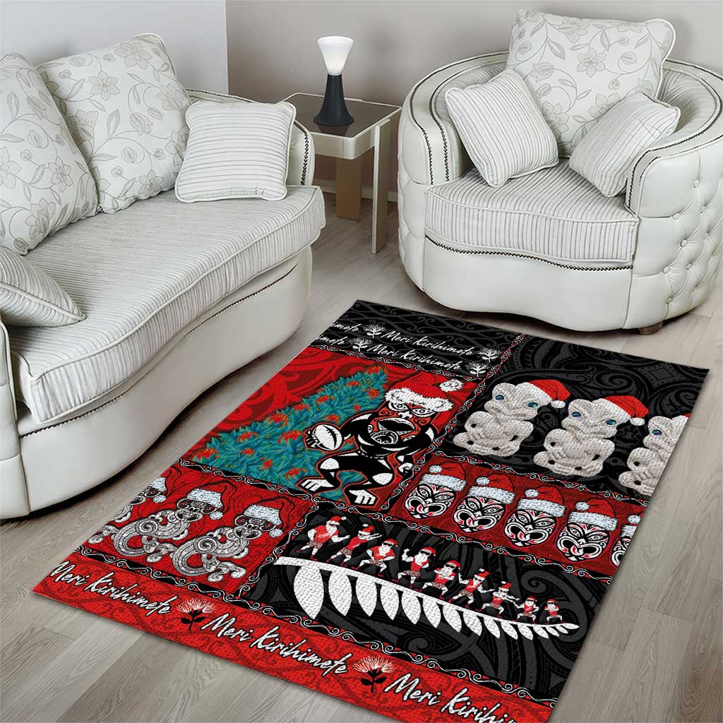 New Zealand Christmas Area Rug Maori Christmas Spirit - Meri Kirihimete