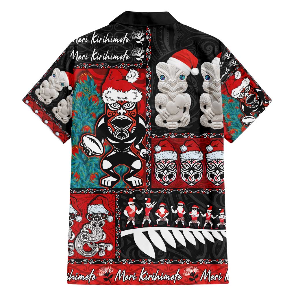 New Zealand Christmas Family Matching Puletasi and Hawaiian Shirt Maori Christmas Spirit - Meri Kirihimete