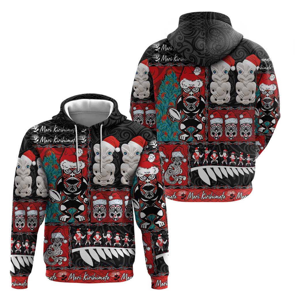 New Zealand Christmas Zip Hoodie Maori Christmas Spirit - Meri Kirihimete