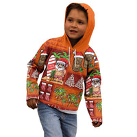 Hawaiian Christmas Kid Hoodie - Mele Kalikimaka Island Holiday Vibes - Red Orange