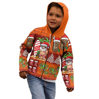 Hawaiian Christmas Kid Hoodie - Mele Kalikimaka Island Holiday Vibes - Red Orange