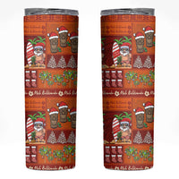 Hawaiian Christmas Skinny Tumbler - Mele Kalikimaka Island Holiday Vibes - Red Orange