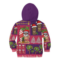 Hawaiian Christmas Kid Hoodie - Mele Kalikimaka Island Holiday Vibes - Pink Purple