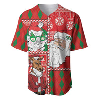 Australian Christmas Baseball Jersey - Santa Koala Kangaroo and Holiday Cheer LT03 Red - Polynesian Pride