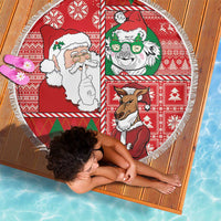 Australian Christmas Beach Blanket - Santa Koala Kangaroo and Holiday Cheer