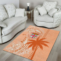 Bula Fiji Area Rug Tropical Flower and Tapa Pattern Peach Fuzz Color LT03 - Polynesian Pride