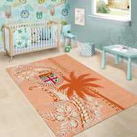 Bula Fiji Area Rug Tropical Flower and Tapa Pattern Peach Fuzz Color LT03 - Polynesian Pride