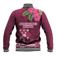 Fiji Adi Cakobau School Baseball Jacket Tropical Flower and Tapa Pattern LT03 - Polynesian Pride